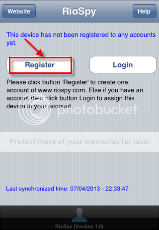 Create new RioSPY account iPhone (c) RioSpy track a cell phone location