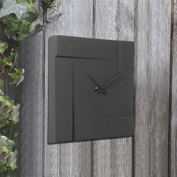 Indoor Outdoor Large Grey Wall Clock Square Modern 40cm Garden eBay