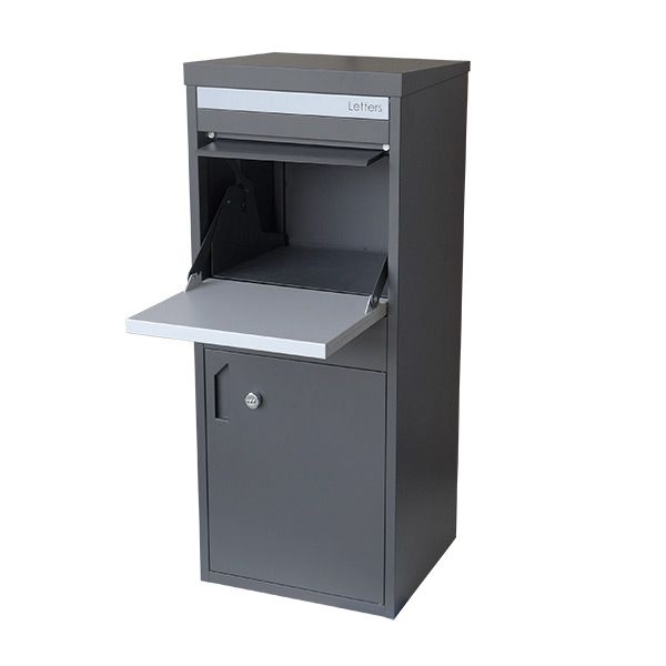 PARCEL A4 Secure Drop Box Charcoal Letterbox Mailbox Post Parcelbox