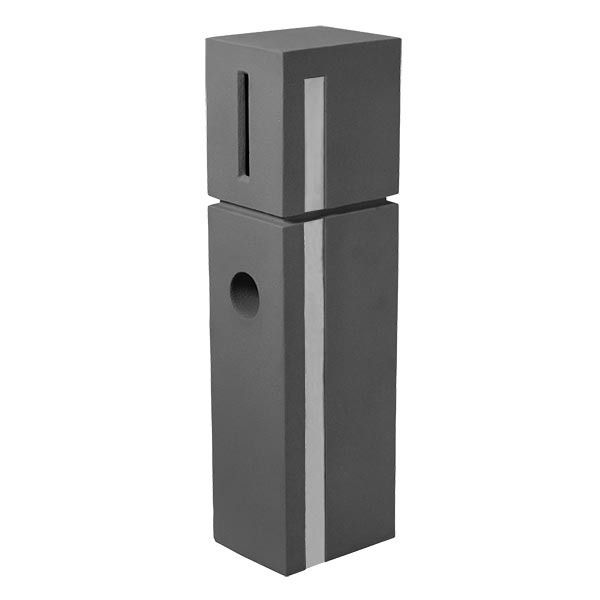 concrete grey stainless steel freestanding pillar mailbox
